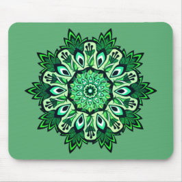 Tapis De Souris Boho Sage Vert Fleur Mandala