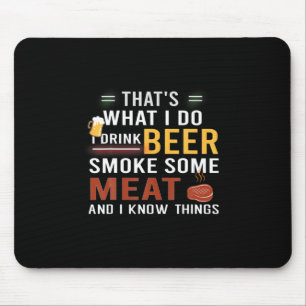 Tapis De Souris Boire de bière Je Bois De La Bière Fumer De La Via