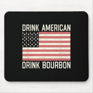 Tapis De Souris Boire des bouteilles de bourbon américain drapeau