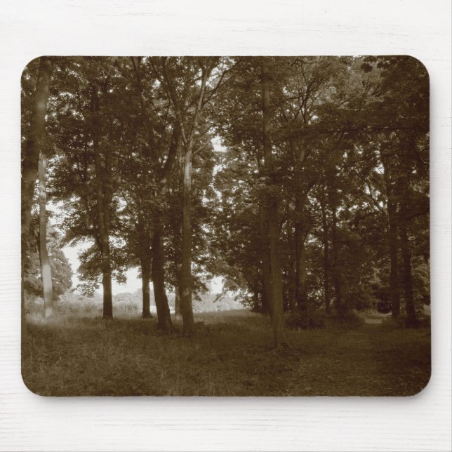 Tapis De Souris Bois, Bute Park Cardiff - Sepia tonifié BW (Devant)