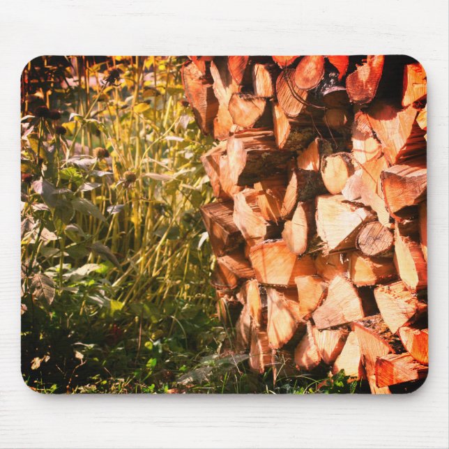 Tapis De Souris Bois de chauffage empilé Chute Nature (Devant)