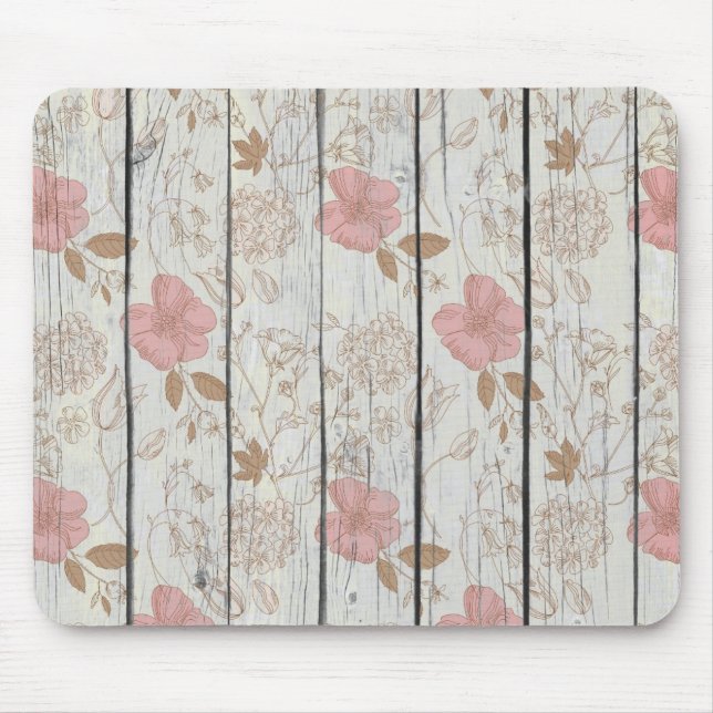Tapis De Souris Bois floral chic (Devant)