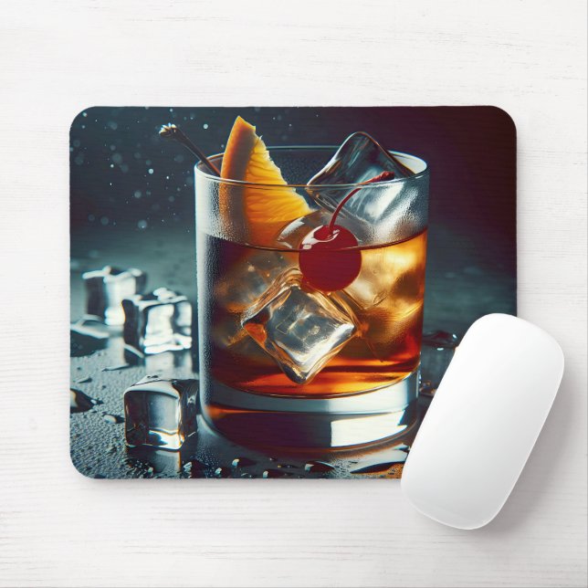 Tapis De Souris Boisson Ancien Avec Glace (Avec souris)