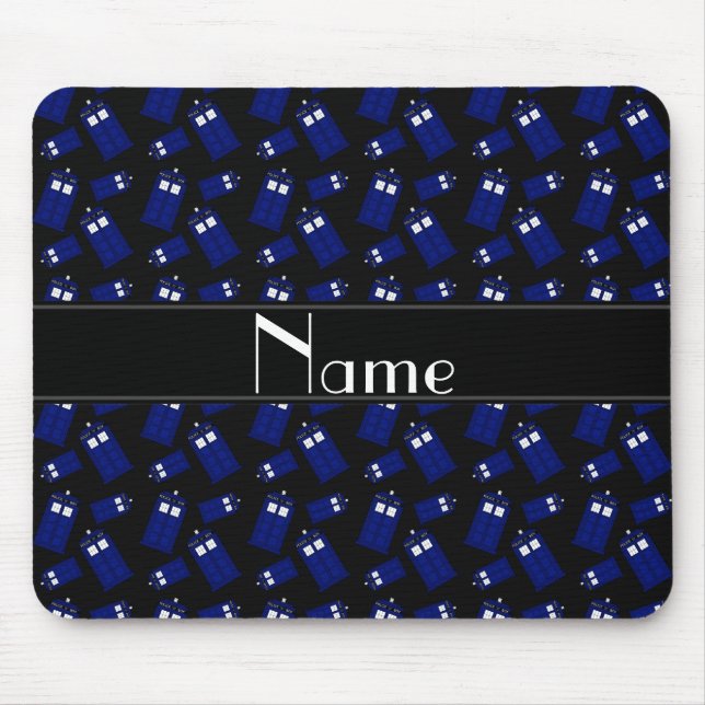 Tapis De Souris Boîte de police noire nommée personnalisée (Devant)