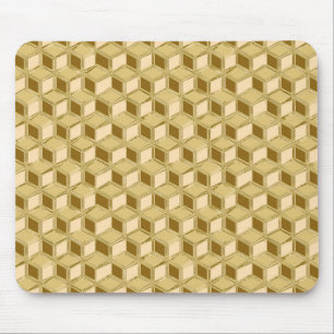 Tapis De Souris Boîtes 3D chromées - couleur or