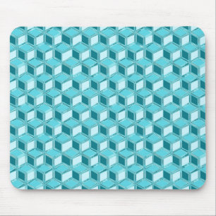 Tapis De Souris Boîtes Chrome 3D - turquoise / aqua