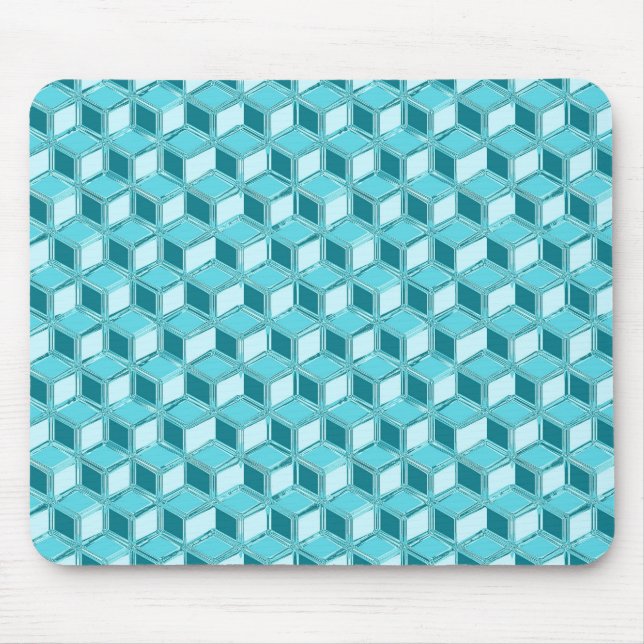 Tapis De Souris Boîtes Chrome 3D - turquoise / aqua (Devant)