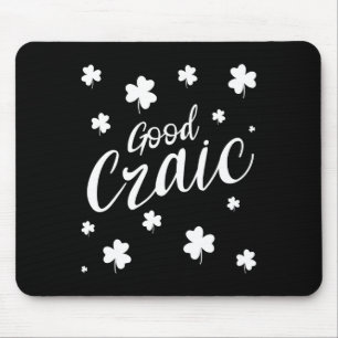 Tapis De Souris Bon Craic Amusant Argot Irlandais Trèfles Saint-Pa