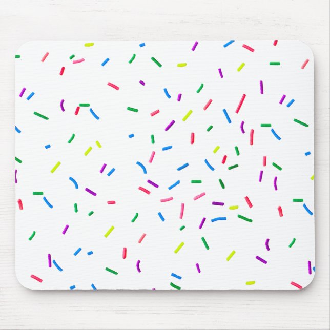 Tapis De Souris Bonbons Saupoudré Sur Blanc (Devant)