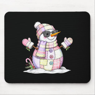 Tapis De Souris Bonhomme de neige détendu Noël Café Mignonnes Fête