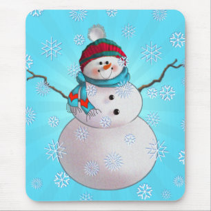 Tapis De Souris BONHOMME DE NEIGE, ÉCHARPE et PAC de BAS par