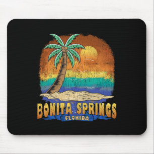 Tapis De Souris Bonita Springs Floride Souvenir Vintage désorganis