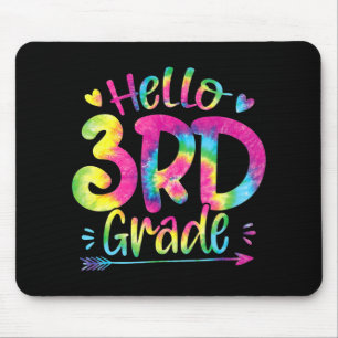Tapis De Souris Bonjour Enseignants de 3e année Étudiants Tie Dye 