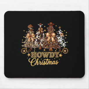 Tapis De Souris Bonjour Noël Xmas Arbre Cowboy Occidental Coquette
