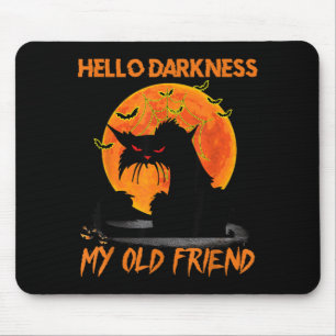 Tapis De Souris Bonjour obscurité mon vieil ami Halloween chat noi