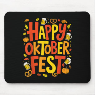 Tapis De Souris Bonne bière Pretzel Citrouille Festive Hommes Femm
