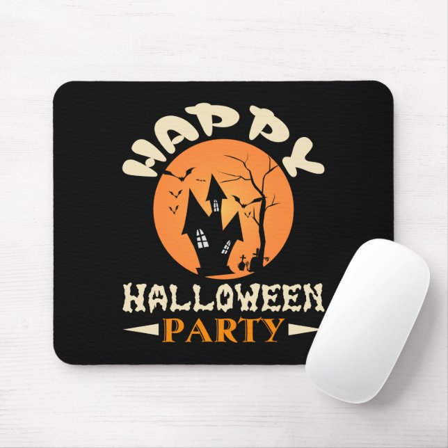 Tapis De Souris Bonne fête d'Halloween (Avec souris)