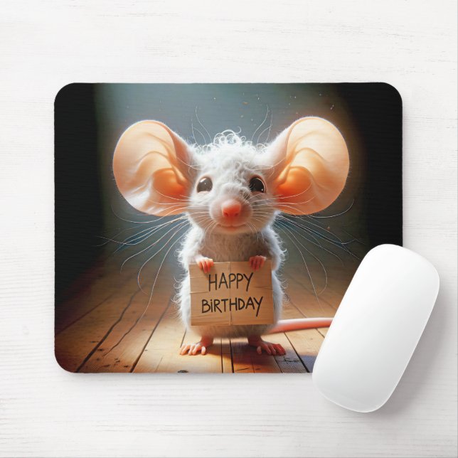 Tapis De Souris Bonne souris d'anniversaire (Avec souris)