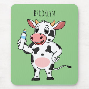 Tapis De Souris Bonne vache avec dessin animé de biberon
