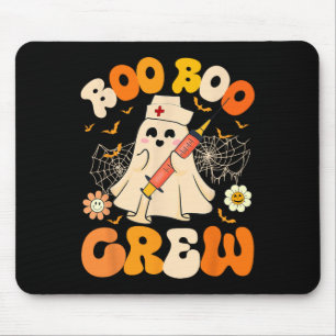 Tapis De Souris Boo Boo Crew Funny Ghost Nurse Retro Halloween Nur