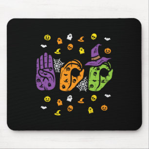 Tapis De Souris Boo Hands American Sign Language Pride Asl Hallowe