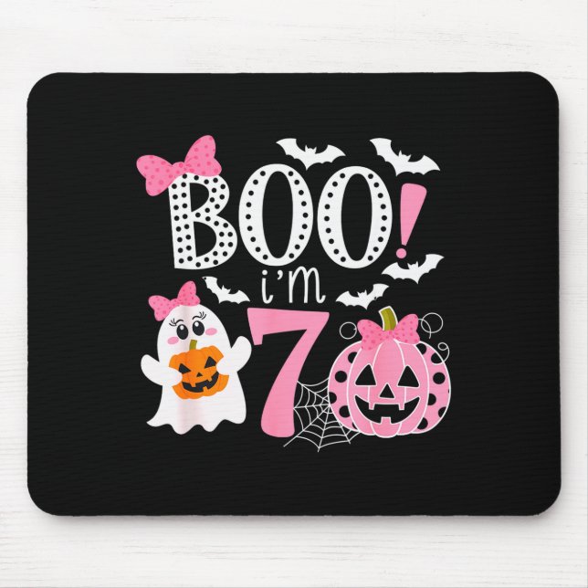 Tapis De Souris Boo I'm Seven Ghost Seventh 7th Birthday Halloween (Devant)