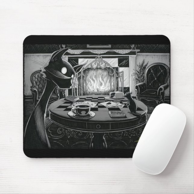 Tapis De Souris Boo Kitty Joue Cartes Plaque Souris (Avec souris)