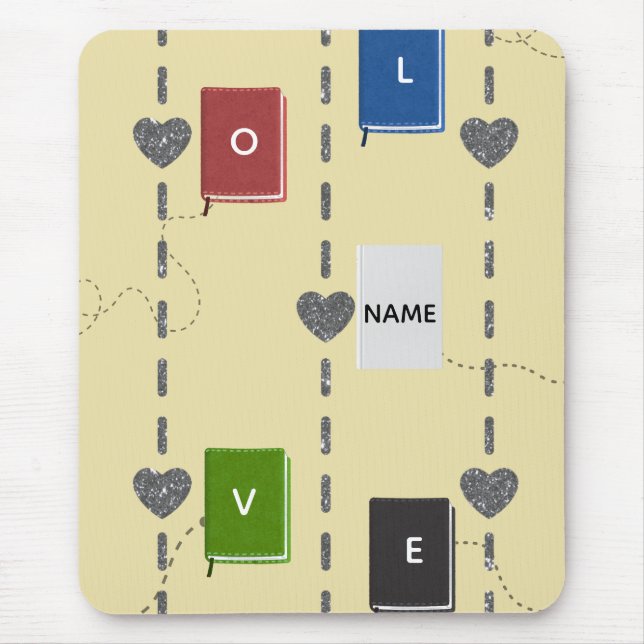Tapis De Souris Bookish Love Mousepad (Devant)