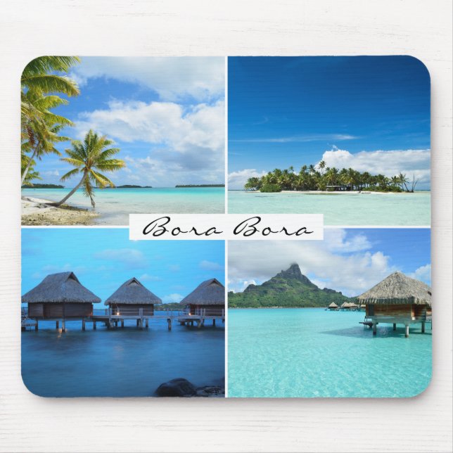 Tapis De Souris Bora Bora échoue la photo de collage (Devant)