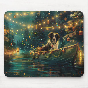 Tapis De Souris Border Collie Noël Voyage Festif