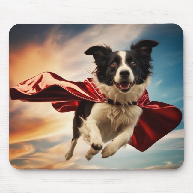 Tapis De Souris Border Collie Superhero Mousepad (Devant)
