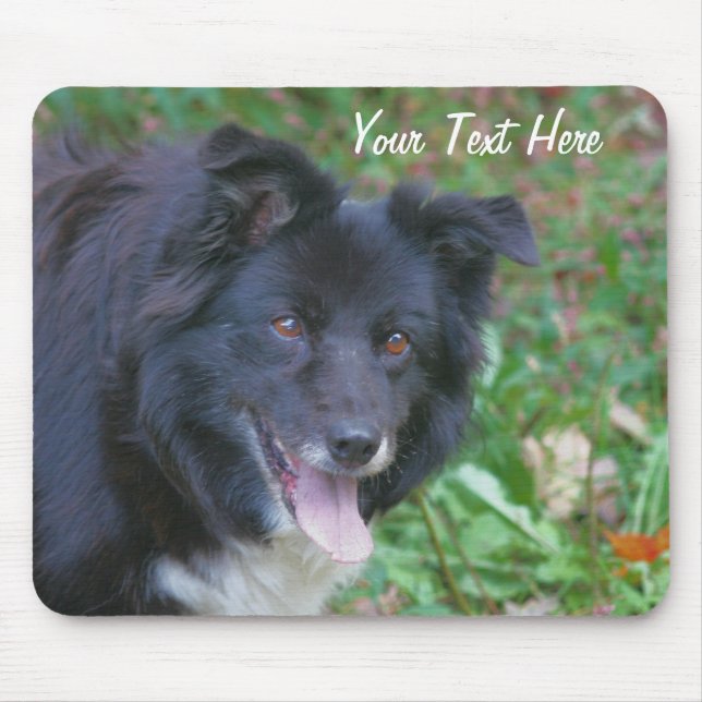 Tapis De Souris Bordure Collie souriant Chien coupé Mousepad (Devant)