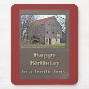 Tapis De Souris Boss Joyeux Anniversaire Vieux Bank Grange