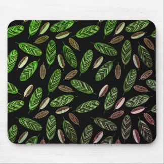 Tapis de souris botanique esthétique noir et vert