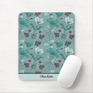 Tapis De Souris Botanique fleurs motif floral nom personnalisé