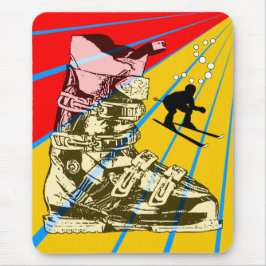 Tapis De Souris Botte de ski de Mousepad de sport d'hiver de ski