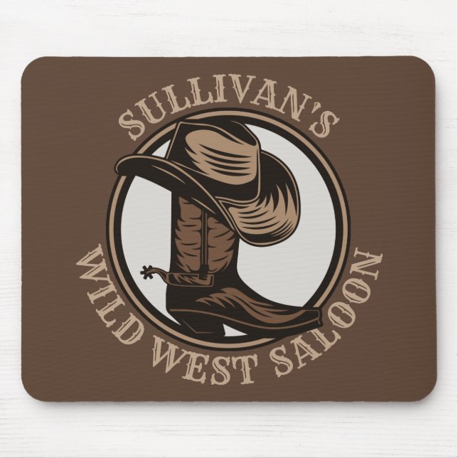 Tapis De Souris Bottes de cowboy Occidentales Wild West personnali (Devant)