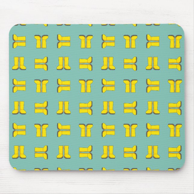 Tapis De Souris Bottes de pluie jaunes en caoutchouc (Devant)