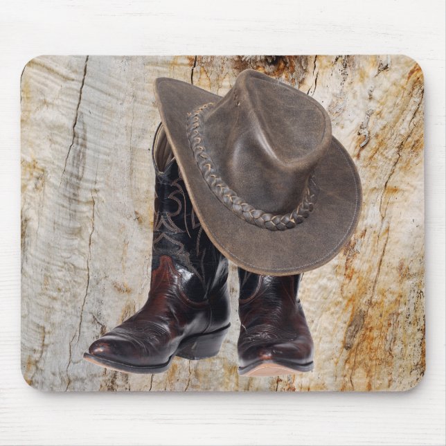 Tapis De Souris Bottes et Casquette de cowboy (Devant)