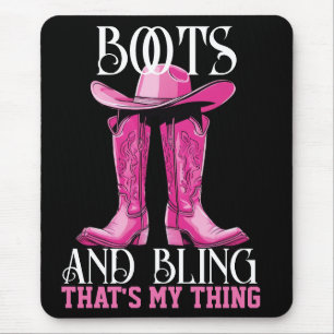 Tapis De Souris Bottes roses et bling c'est mon truc