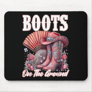 Tapis De Souris Bottes Sur Le Terrain Boot Cowboy Western Cowgirl 