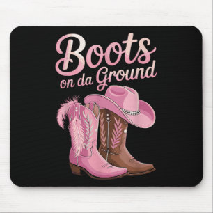 Tapis De Souris Bottes Sur Le Terrain, Danse En Ligne De La Petite