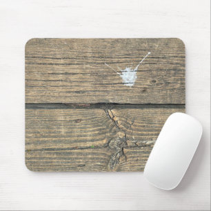 Tapis De Souris Bouchon D'Oiseaux Sur Bois Patiné
