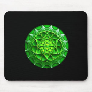 Tapis De Souris Bouclier vert Mandelbrot