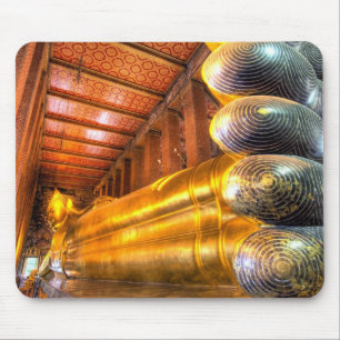 Tapis De Souris Bouddha géant couché à l'intérieur du temple, Wat