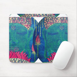 Tapis De Souris Bouddha Lotus méditation verte Bouddhisme Souris