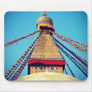 Tapis De Souris Boudhanath Stupa, Buddha Eyes, Himalaya, Népal