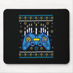 Tapis De Souris Bougies de la Menorah de Hanukkah du manette de je