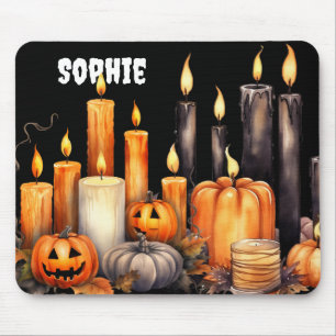 TAPIS DE SOURIS BOUGIES EN COULEUR D'EAU NOIR ET ORANGE