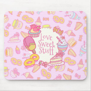 Tapis De Souris Boulangerie douce et boissons rose